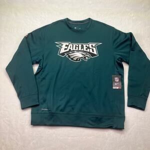 Nike NFL Philadelphia Eagles On Field DriFit Crewneck Sweatshirt Size L Green
